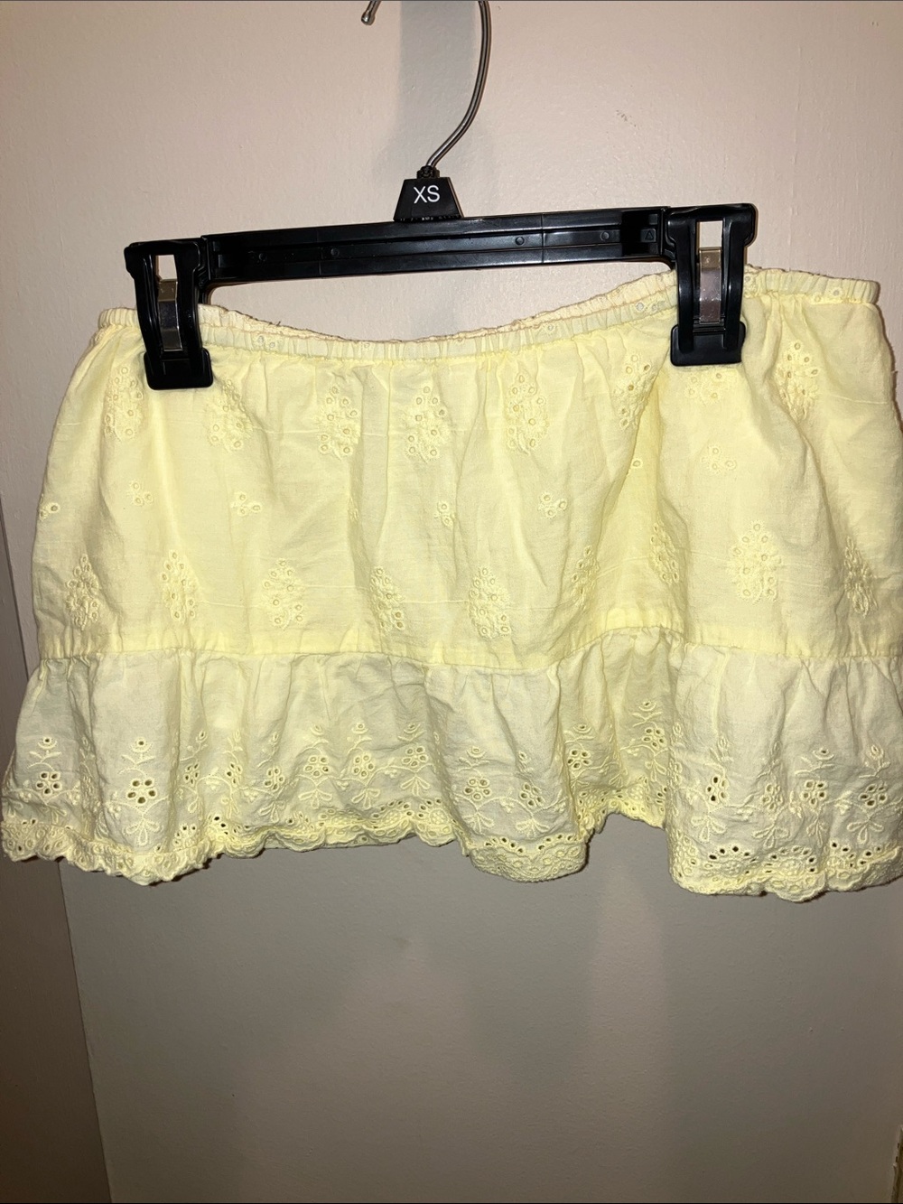 Peppermayo Pale Yellow Eyelet Ruffle Mini Skirt Bloomers Size 6
